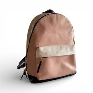 Limited Ed.J. Crew Harper Italian Leather Pink, White and Black Leather Backpack